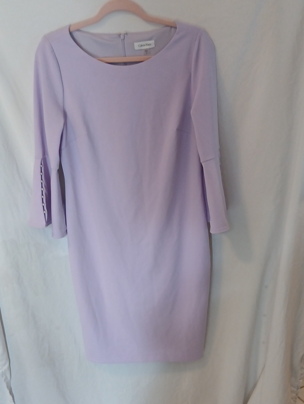 Calvin Klein Light Lavender Midi Sheath Dress